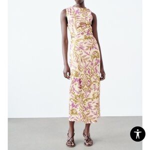 ZARA Printed Midi Dress